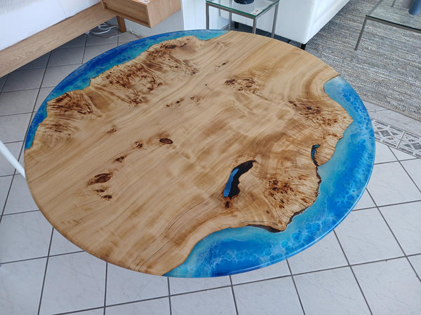 Handcrafted Epoxy And Wood Dining Table