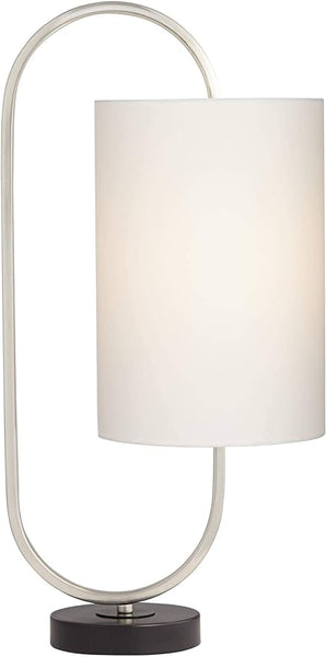 360 Lighting Mel Modern Accent Table Lamp 21" High Brushed Nickel Silver Metal