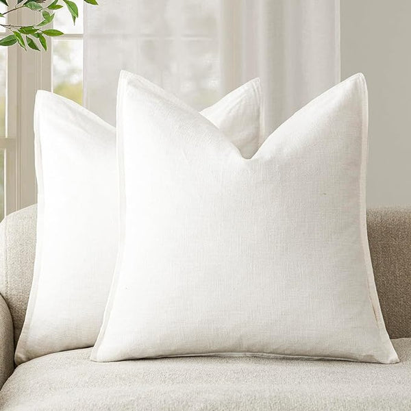 Foindtower Decorative Linen Solid Throw Pillow 18x18