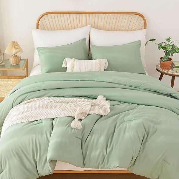 ROSGONIA Comforter Set Sage Green, 3pcs Bedding Set