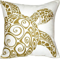 Decopow Decorative Embroidered Turtle Throw Pillow Wheat