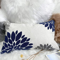 Ortigia Blue Boho Textured Lumbar Pillow
