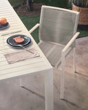Stackable Outdoor Chair Culip Rope and White Aluminum