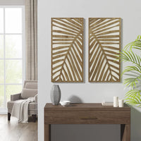 Birch Palms Two-tone Wood Panel Wall Décor 2-Piece