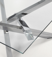 Kamido coffee table 90 x 90 cm on glass top steel legs