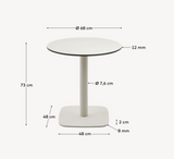 Dina round outdoor table in white with metal legal in a painted white finish, Ø 68x70cm