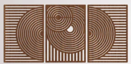 Geometric Circles Wood Wall Art Set Of 3