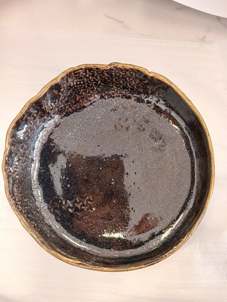 4-piece 8" Oil Spot Dish  By Rani Varde