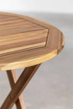 Round folding garden table in acacia wood