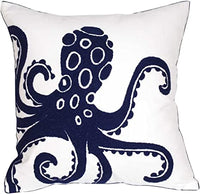 DECOPOW Embroidered Nautical Décor Pillow Navy