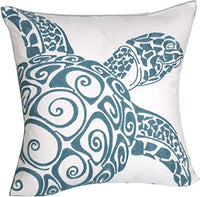 DECOPOW Embroidered Nautical Décor Pillow Cover Seagreen
