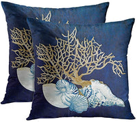 Emvency Set of 2 Throw Pillow Cover Blue Seashore