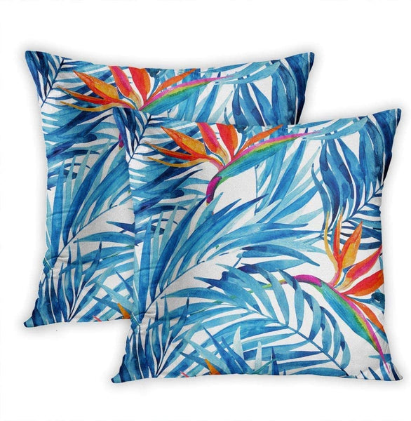 Starknows Outdoor Throw Pillow Tropical Palm Blue