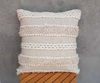 Decorative Throw Pillow Boho Textured Woven 18 x 18 Inches
