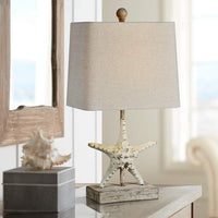 Darla 19 1/2" High Coastal Style White Starfish Table Lamp
