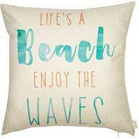 Decorative Throw Pillow Life's A Beach 18x18 Inches